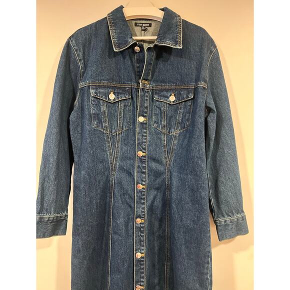 NWT Women’s Steve Madden Denim Maxi Dress Denim Jacket XL - Picture 4 of 8